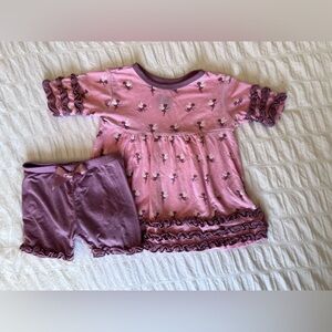 Kickee Pants Bamboo Ruffled Fairy Lounge Set 6-12M